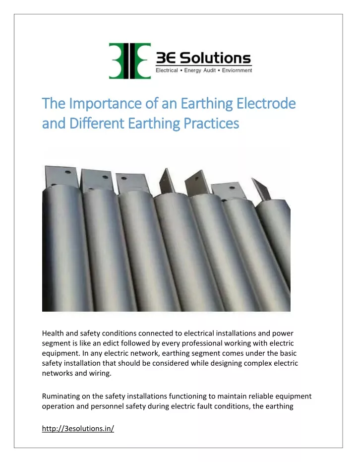 the importance of an earthing electrode