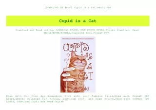 [DOWNLOAD IN @PDF] Cupid is a Cat eBook PDF
