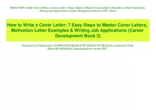 [READ PDF] Kindle How to Write a Cover Letter 7 Easy Steps to Master Cover Letters  Motivation Letter Examples & Writing