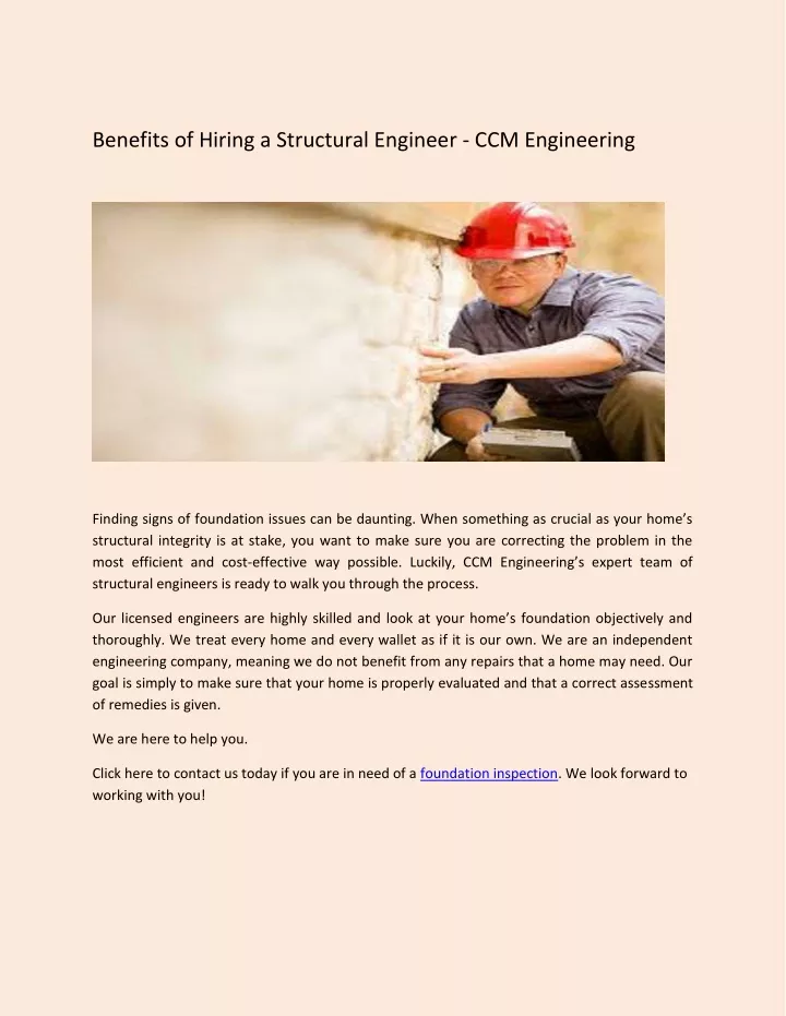 benefits of hiring a structural engineer