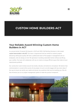 Custom Home Builders Act