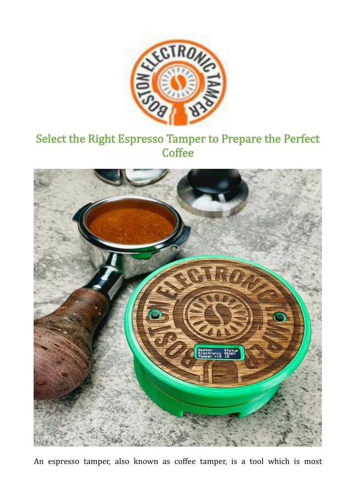 select the right espresso tamper to prepare