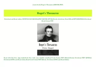 [read ebook] Roget's Thesaurus [EBOOK PDF]