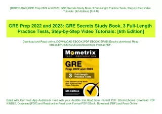 [DOWNLOAD] GRE Prep 2022 and 2023 GRE Secrets Study Book  3 Full-Length Practice Tests  Step-by-Step Video Tutorials [6t