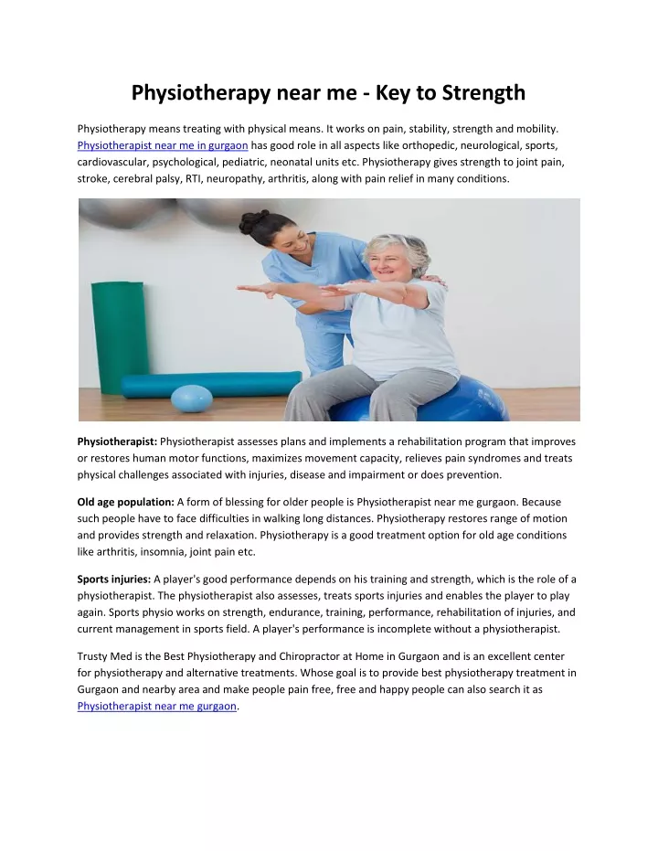 physiotherapy near me key to strength