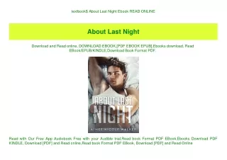textbook$ About Last Night Ebook READ ONLINE