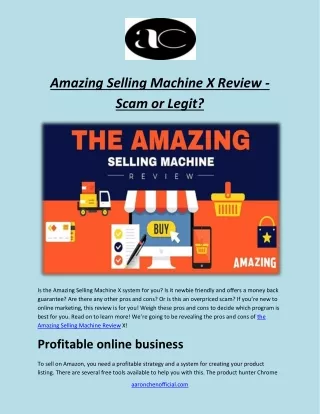 Amazing Selling Machine X Review - Scam or Legit