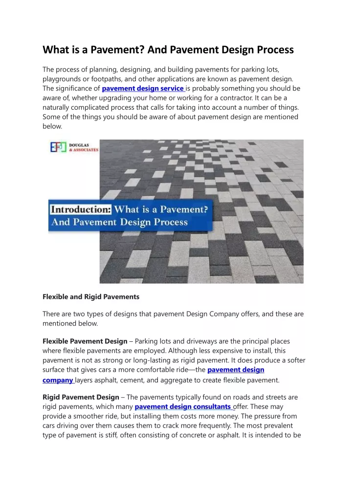 what is a pavement and pavement design process