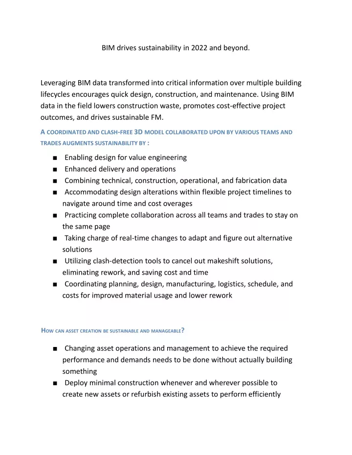 bim drives sustainability in 2022 and beyond