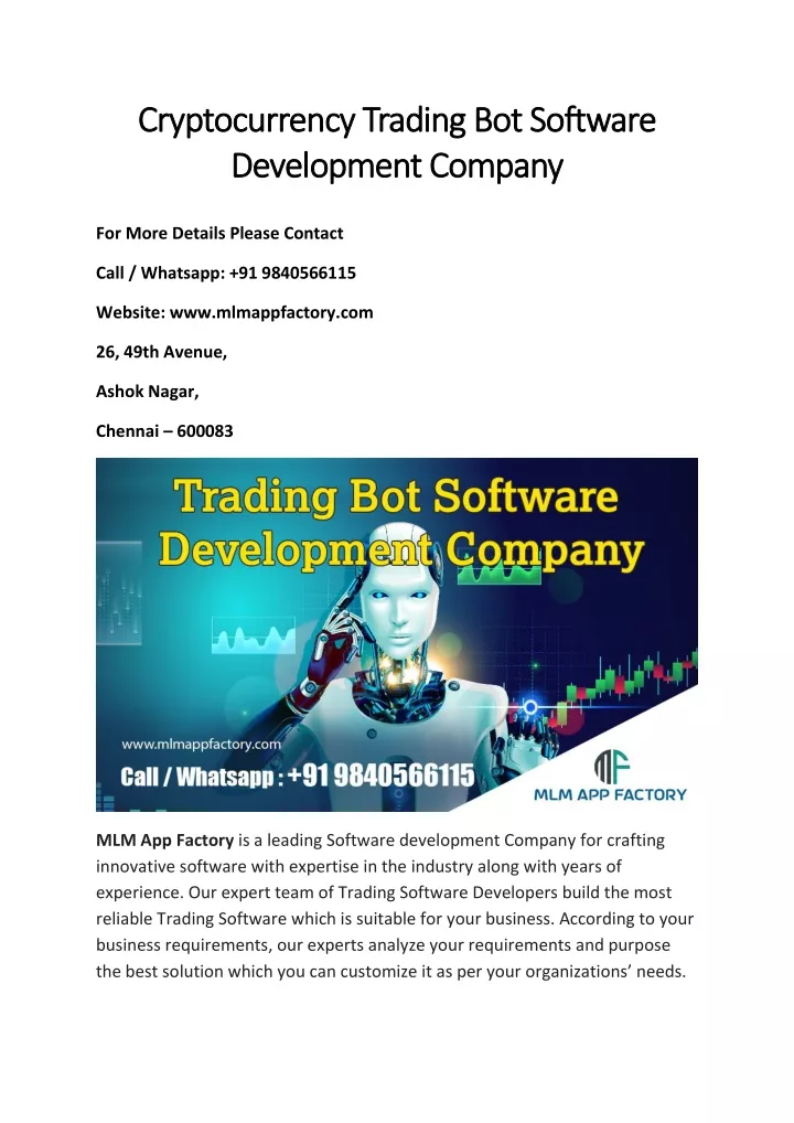 cryptocurrency trading bot software