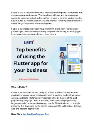 flutter is one of the most demanded mobile