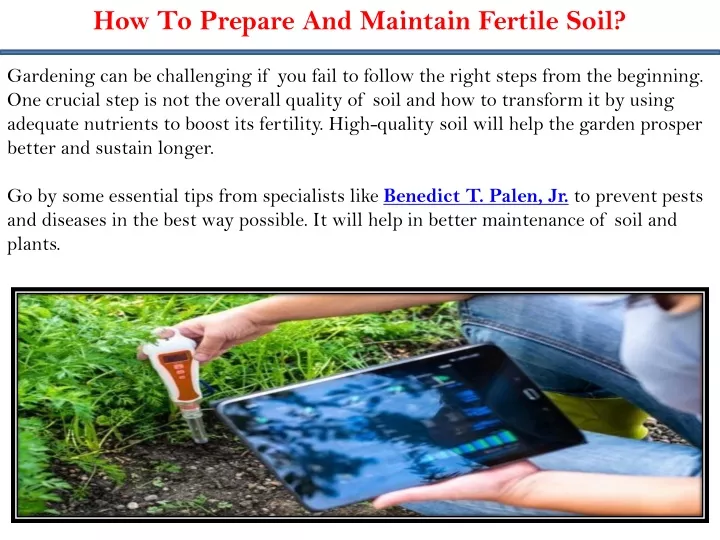 how to prepare and maintain fertile soil