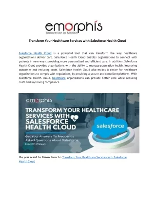 transform your healthcare services with