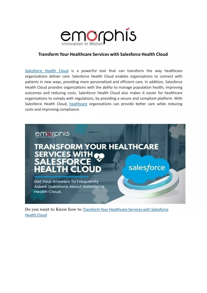 transform your healthcare services with