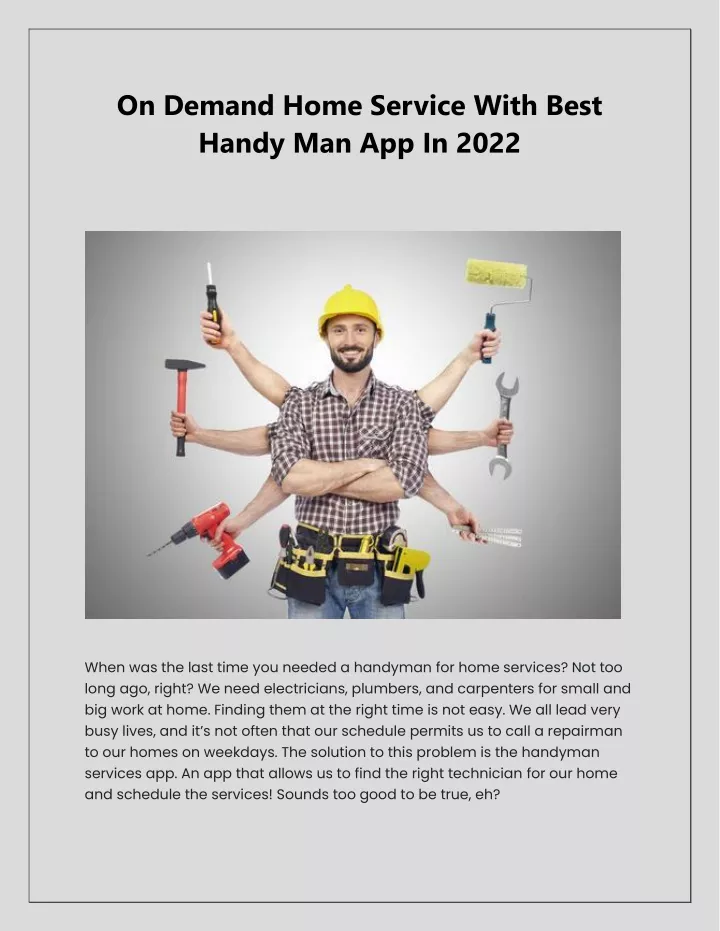 on demand home service with best handy
