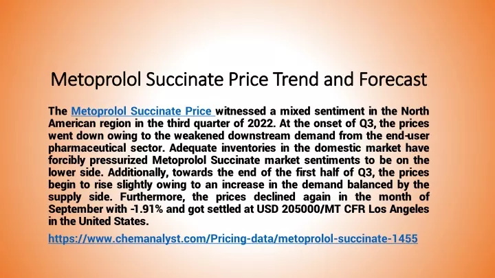 metoprolol succinate price trend and forecast