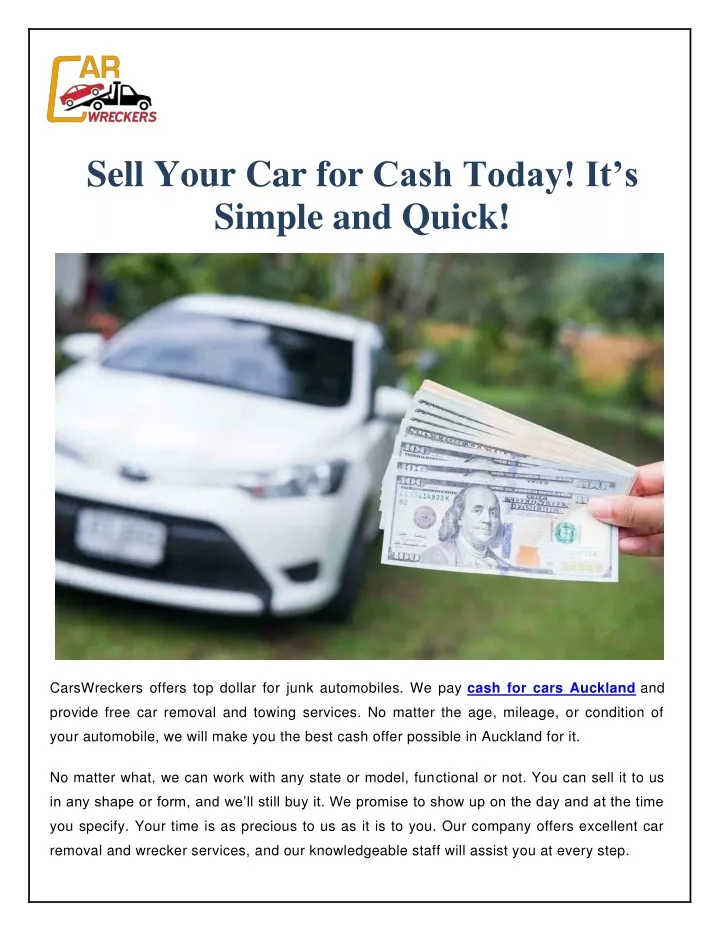 sell your car for cash today it s simple and quick