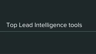 top lead intelligence tools