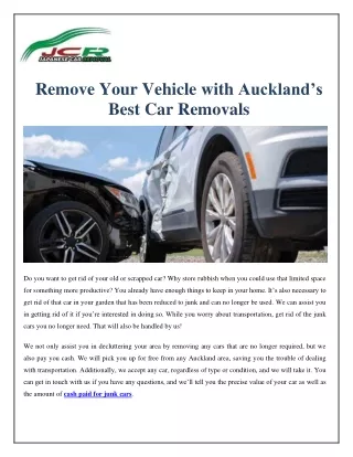 Remove Your Vehicle With Auckland’s Best Car Removals
