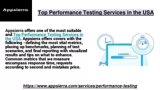 Top Performance Testing Services in the USA