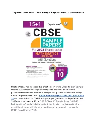 together with 15 1 cbse sample papers class