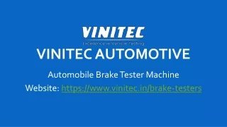 Automobile Brake Tester Machine