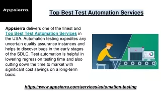 Top Best Test Automation Services