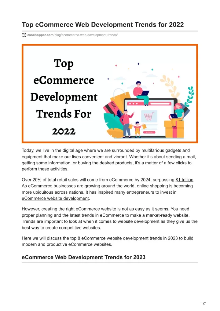 top ecommerce web development trends for 2022