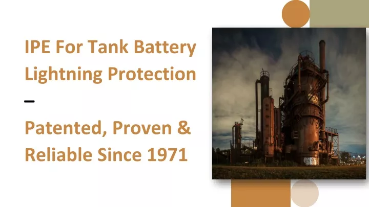 ipe for tank battery lightning protection