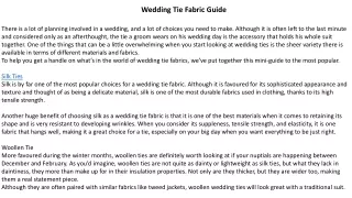 Wedding Tie Fabric Guide
