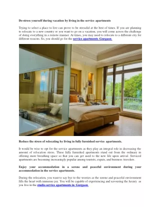 Studio Serviced Apartments in Gurgaon