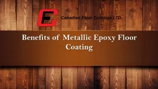 Benefits Of Metallic Epoxy Floor Coating