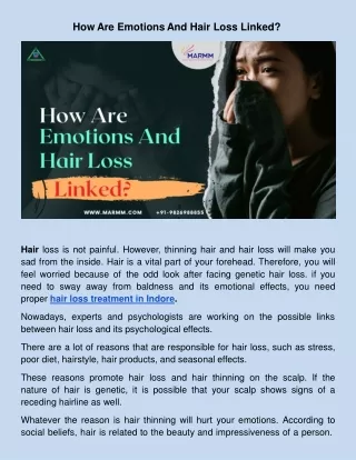 how are emotions and hair loss linked