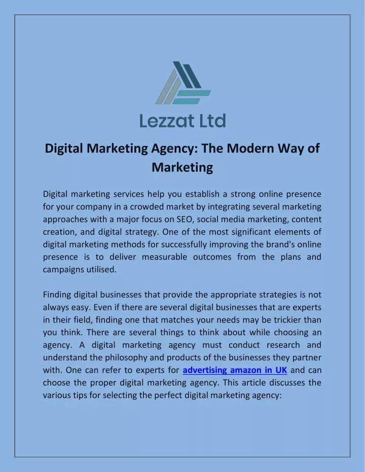digital marketing agency the modern