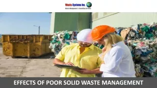 Effects of Poor Solid Waste Management