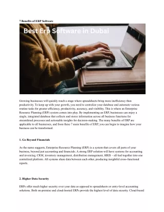 7 benefits of erp software