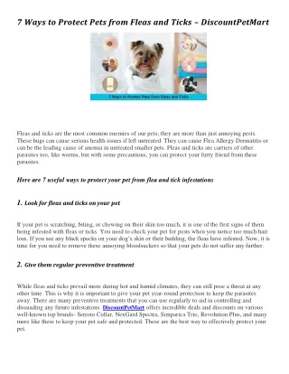 7 ways to protect pets from fleas and ticks