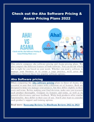 check out the aha software pricing asana pricing