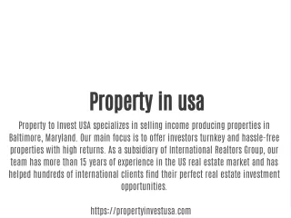 Property in usa