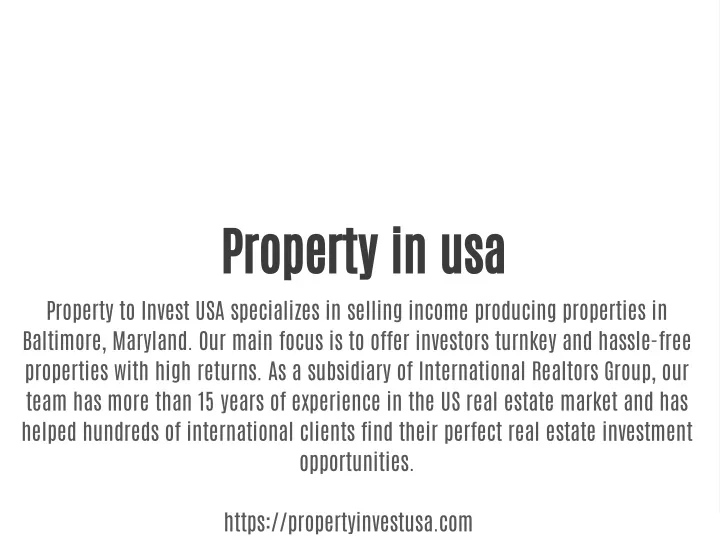 property in usa