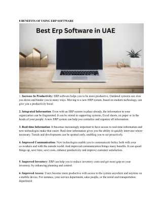 8 benefits of using erp software