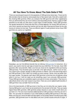 All You Have To Know About The Safe Delta 8 THC