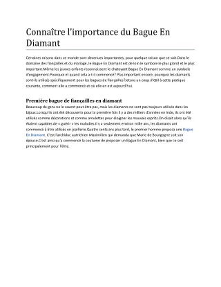 Connaître l’importance du Bague En Diamant.docx
