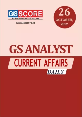 DAILY CURRENT AFFAIRS - 26 OCTOBER