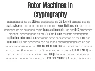 Rotor Machines in Cryptography