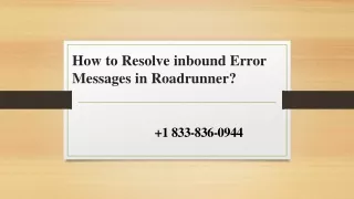 how to resolve inbound error messages