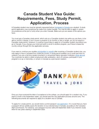 canada student visa guide requirements fees study