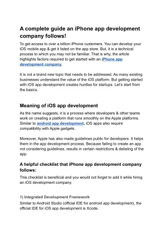 a complete guide an iphone app development