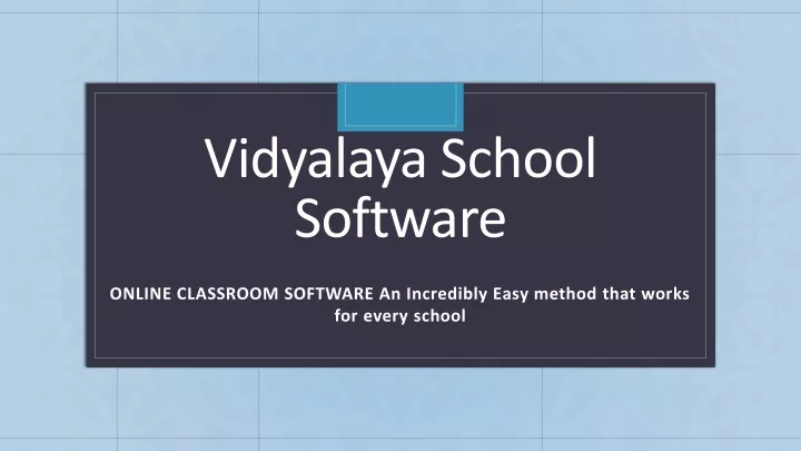 vidyalaya school software