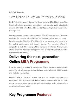 d y patil university